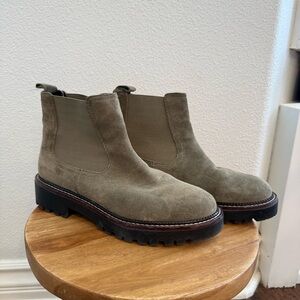 Caslon Olive Green Suede Water-Resistant Chelsea Boots Womens Size 6.5M